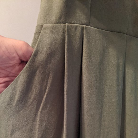 Olive green large pants jumpsuit - Picture 6 of 7